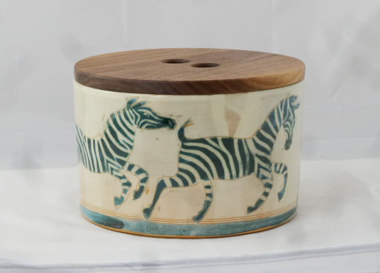 Brottopf m Holzdeckel,Zebra
