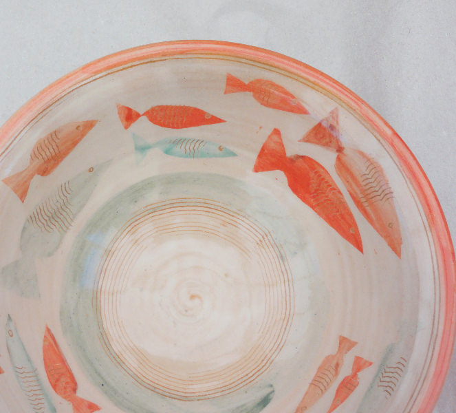 Fischband, rot-grau