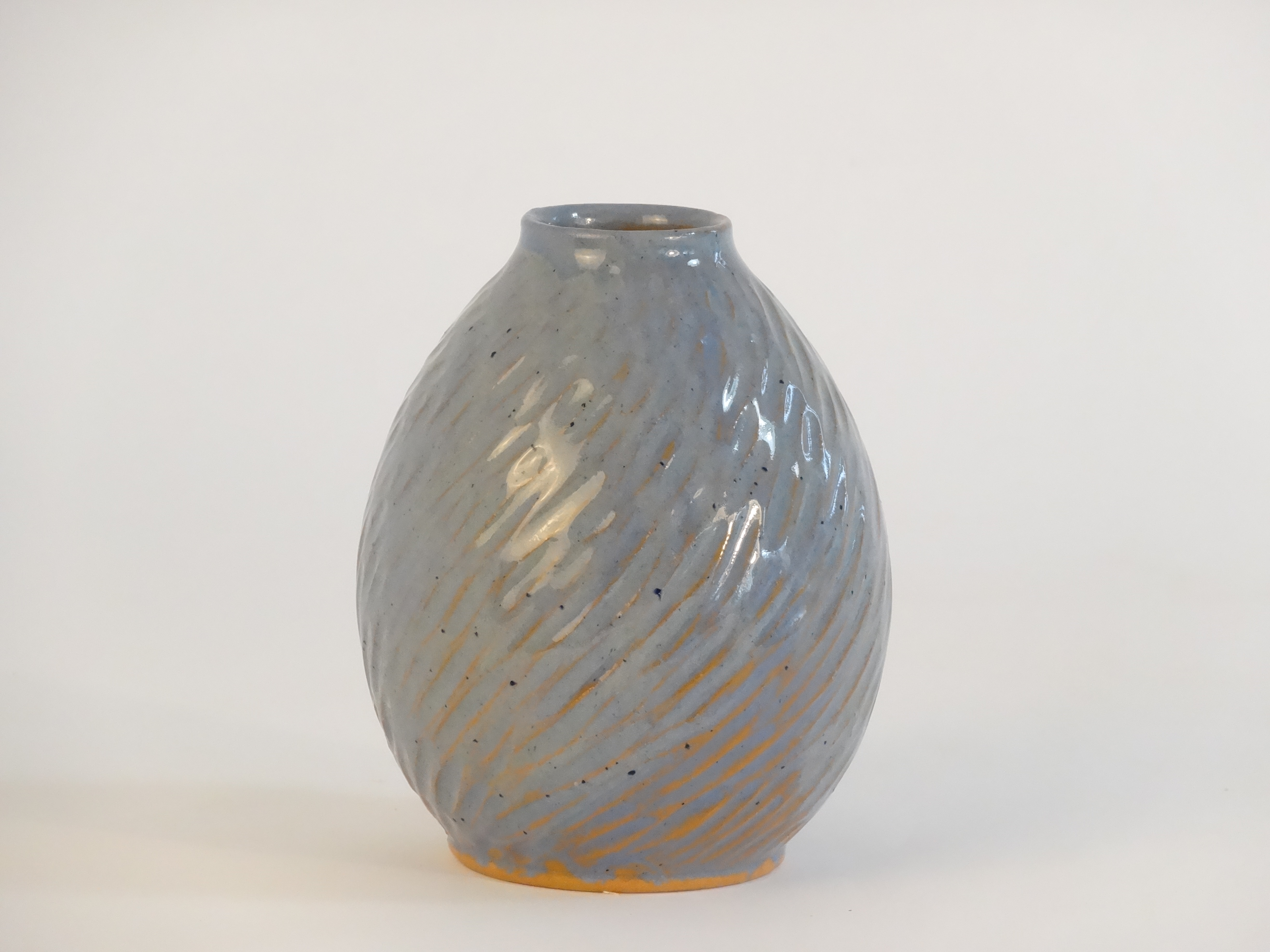 Vase-blau-Enghals
