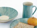 Geschirr-mint-gekaemmt-gerade-tasse-Teller-kl-Schale