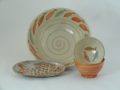 gr.-Schale-Fischdekor-rot-2-kl-cups-rot-ovale-schale-mit-Fisch